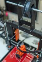 3D printer elements. 3D printing device mechanism photo