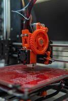 3D printer elements. 3D printing device mechanism photo