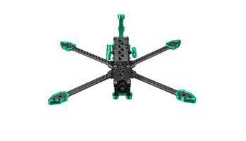 Carbon frame for FPV racing drone isolate on white background. Assembling the quadcopter photo