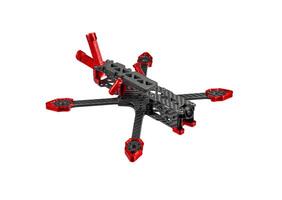 Carbon frame for FPV racing drone isolate on white background. Assembling the quadcopter photo