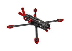 Carbon frame for FPV racing drone isolate on white background. Assembling the quadcopter photo