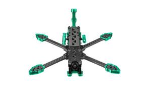 Carbon frame for FPV racing drone isolate on white background. Assembling the quadcopter photo