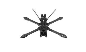 Carbon frame for FPV racing drone isolate on white background. Assembling the quadcopter photo