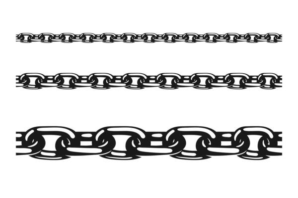 Chain seamless illustration. Black print design isolated on white.