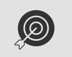 Target icon . Darts board with arrow isolated. vector