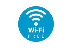 Wifi free zone symbol. Wireless signal sign. Mobile internet icon. vector