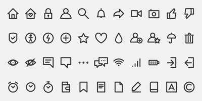 Set network icon for app or web site. Internet media symbol collection. vector