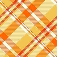 Cotton fabric texture tartan, open plaid pattern. Effect background seamless check textile in amber and cornsilk colors. vector