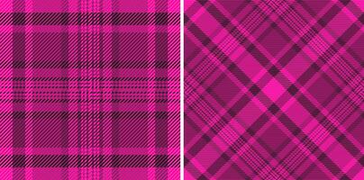 pattern background of fabric tartan plaid with a textile check seamless texture. Set in stylish colors for buffalo fashion in rustic look. vector