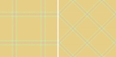 Pattern background seamless of texture check plaid with a textile tartan fabric. Set in warm colors. High quality bath towels for home. vector