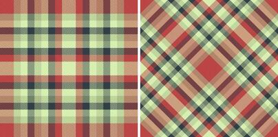 Pattern textile check of background texture with a tartan seamless fabric plaid. Set in nature colors for geometric design patterns. vector