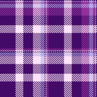 Antique tartan pattern textile, happy fabric seamless texture. Handsome plaid background check in light and violet colors. vector