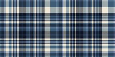 Shabby textile plaid check, vertical texture fabric seamless. Victorian pattern background tartan in cyan and black colors. vector