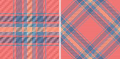 Texture background tartan of fabric check with a textile pattern seamless plaid. Set in retro colors. Everyday menswear fashion trends. vector