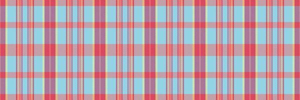 Britain fabric seamless tartan, rose background plaid texture. Stitch textile pattern check in red and cyan colors. vector