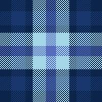 20s plaid fabric, autumn check textile tartan. Picture texture background seamless pattern in blue and dark colors. vector