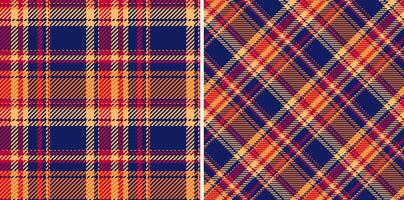 Background texture seamless of pattern textile tartan with a fabric plaid check . Set in sunset colors for book cover design ideas. vector