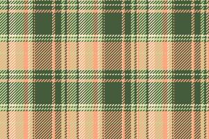 Bed tartan texture check, invite seamless background. Furry pattern fabric textile plaid in green and orange colors. vector