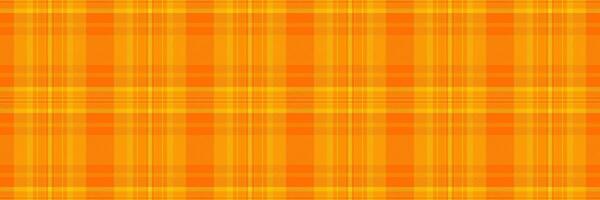 Craft plaid seamless , yard tartan textile fabric. Blank check background texture pattern in dark orange and bright colors. vector