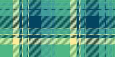 Flow pattern seamless , cross plaid tartan fabric. Gorgeous background check textile texture in green and teal colors. vector