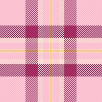 Greeting card texture pattern, fashionable plaid textile fabric. Season check tartan seamless background in pink and light colors. vector