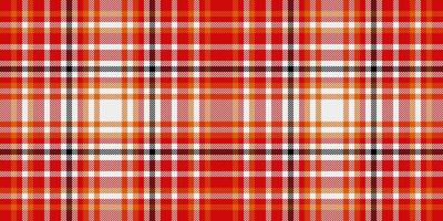 Lined check textile, table cloth tartan texture seamless. Geometric fabric plaid background pattern in red and white colors. vector