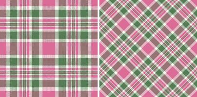 Texture fabric background of check seamless textile with a pattern tartan plaid . Set in christmas colors for clothing style trends. vector