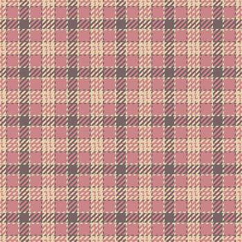 Installing check fabric texture, craft seamless textile. Silky plaid background tartan pattern in red and light colors. vector