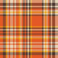 Deluxe check texture seamless, asymmetric background pattern tartan. Vichy textile fabric plaid in orange and light colors. vector