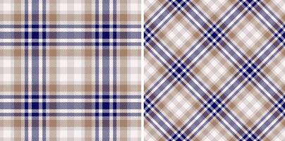 Plaid seamless textile of pattern fabric with a tartan background check texture. Set in skin colors for stylish outfits for all family. vector