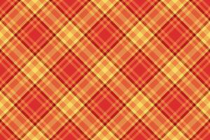 London tartan textile, printing plaid check pattern. Fibrous background fabric texture seamless in red and orange colors. vector