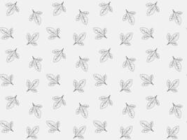 Hand drawn floral pattern design. Simple ornament with plant and leaf. vector