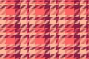 Quilted background check, dress pattern textile plaid. Swatch fabric seamless tartan texture in red and orange colors. vector