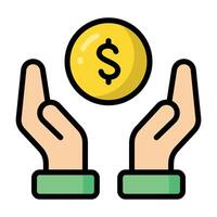 Simple Donation colorful icon. The icon can be used for websites, print templates, presentation templates, illustrations, etc vector