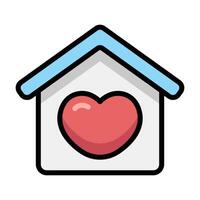 Simple Home with Love colorful icon. The icon can be used for websites, print templates, presentation templates, illustrations, etc vector