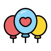 Simple Balloons colorful icon. The icon can be used for websites, print templates, presentation templates, illustrations, etc vector