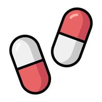 Simple Pills colorful icon. The icon can be used for websites, print templates, presentation templates, illustrations, etc vector