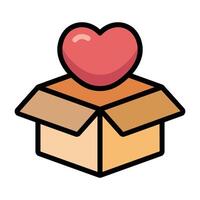 Simple Charity Box colorful icon. The icon can be used for websites, print templates, presentation templates, illustrations, etc vector