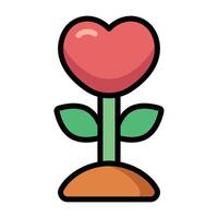 Simple Love Plant colorful icon. The icon can be used for websites, print templates, presentation templates, illustrations, etc vector