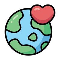 Simple Love The Earth colorful icon. The icon can be used for websites, print templates, presentation templates, illustrations, etc vector