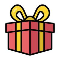 Simple Gift Box colorful icon. The icon can be used for websites, print templates, presentation templates, illustrations, etc vector