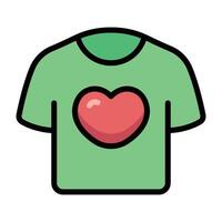 Simple T Shirt with Love colorful icon. The icon can be used for websites, print templates, presentation templates, illustrations, etc vector