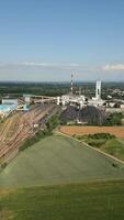 Aerial view of coal mine with coal heaps in Poland. video