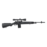 A black rifle with a scope attached to it png