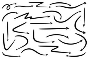 Hand draw directional arrows set sketch design vector