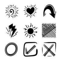 Doodle element set, for concept design. vector