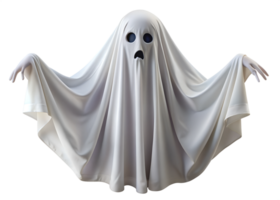 Ghost in white sheet with open mouth isolated on transparent background png
