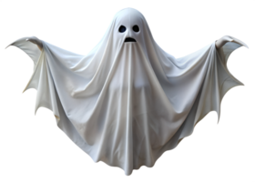Ghost with sheet and bat wings on transparent background png
