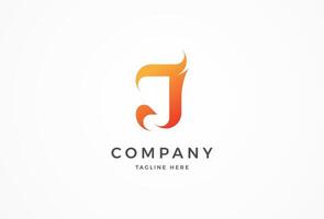 Letter J Flame Logo, letter J with flame combination, usable for and business and company logos, illustration.eps vector