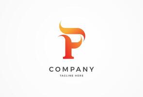Letter P Flame Logo, letter P with flame combination, usable for and business and company logos, illustration.eps vector